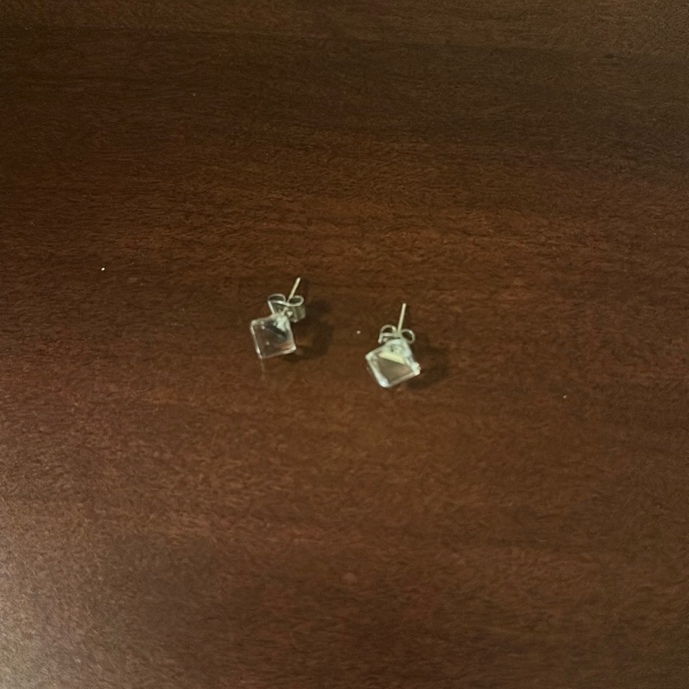 Silver Vintage Gem Stud Earrings